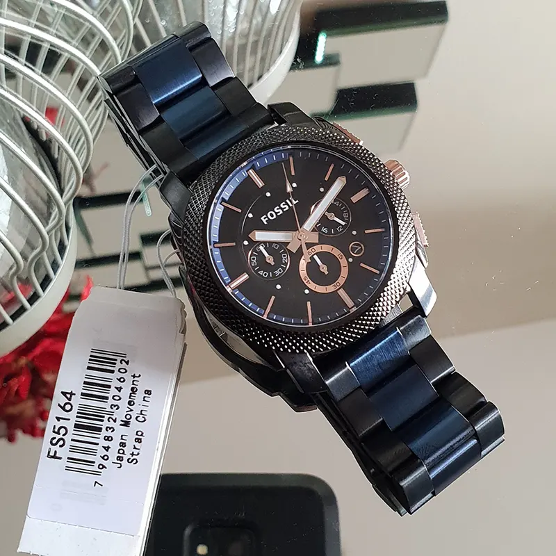 Fossil Machine Black Dial Men's Watch- FS5164